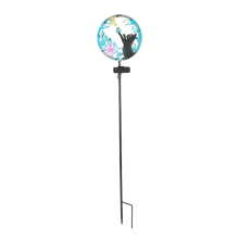 Lampe solaire d'extérieur en forme de chat, figurine de chat en métal avec lampes solaires, décoration de jardin, terrasse ou pelouse.
