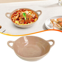 Ceramic Snack Bowl,4.5L Large Snack Bowl with Handles Large Serving Bowls for Snacks, Popcorn, Chips, Candy,36 oz,6.3"6.3", 1PC (Coffee)