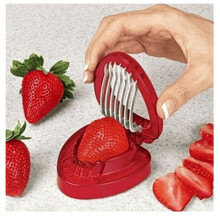 Cortador de fresas de acero inoxidable – Cortador de frutas de 7 cuchillas