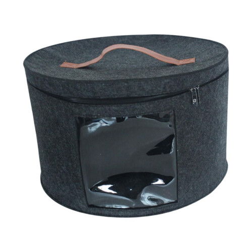 Hat Box Foldable Storage Bin Hat Storage Box Round Caps Boxes for Clothes Closet Black Small 1