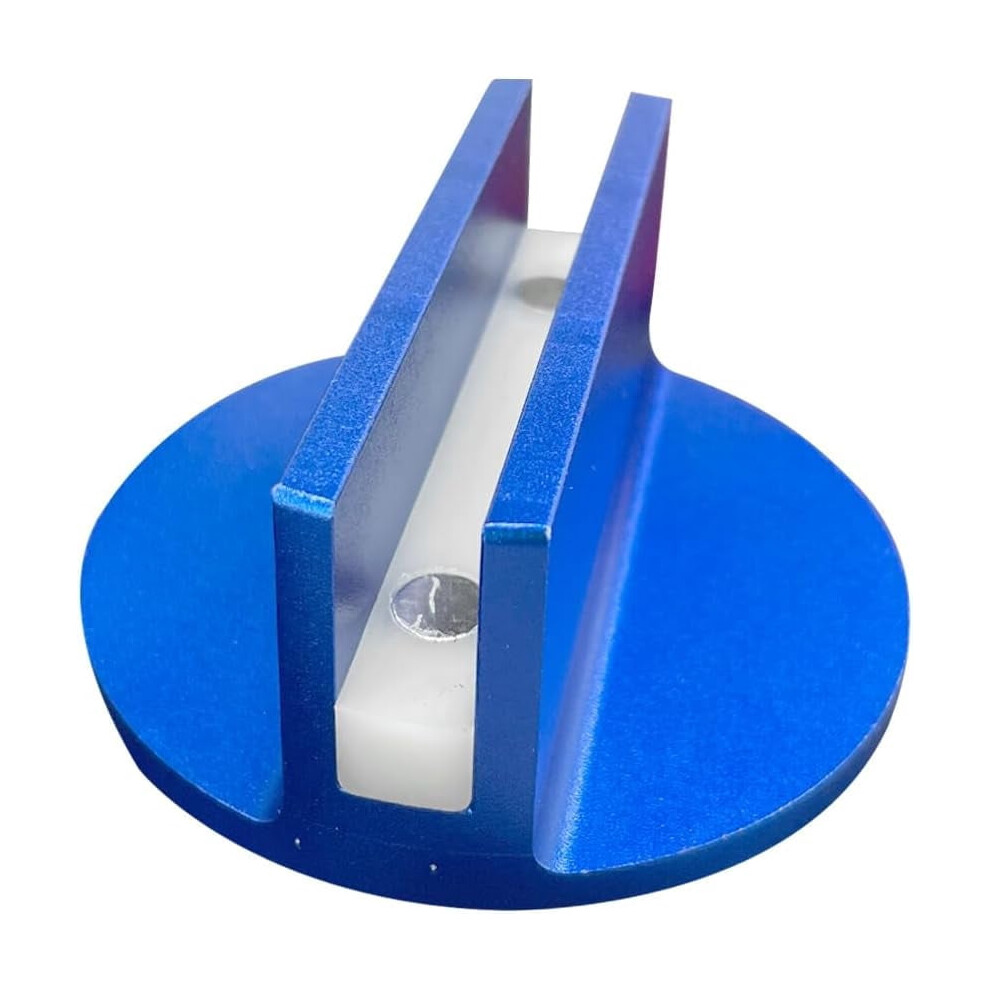 Universal Magnetic Jack Pad, 0.37" Slotted Aluminum Grooved Jack Puck Pinch, Pinch Weld Frame Rail Adapter With Large Slotted For Most Cars (Blue) Blue 9558633949957