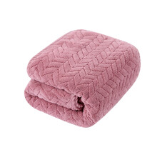 Serviette de bain en velours, matière polaire corail, 76 x 36 cm, absorbante et à séchage rapide, motif rayé, pour un usage quotidien à la