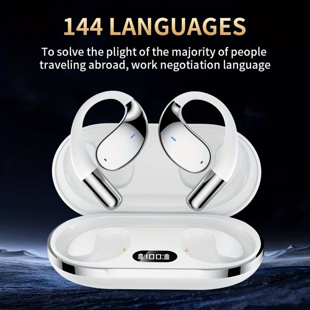 Ai Translation Headset: 144-Language Real-Time Translator, Bone Conduction, 6-Mic Noise Cancellation, Hd Voice, Compatible With All Phones 9485826502609