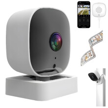 2K kristallklar säkerhetskamera med färgnattseende, 2-vägsljud, 2.4G WiFi, inspelning dygnet runt och smarta varningar – inomhus/utomhus