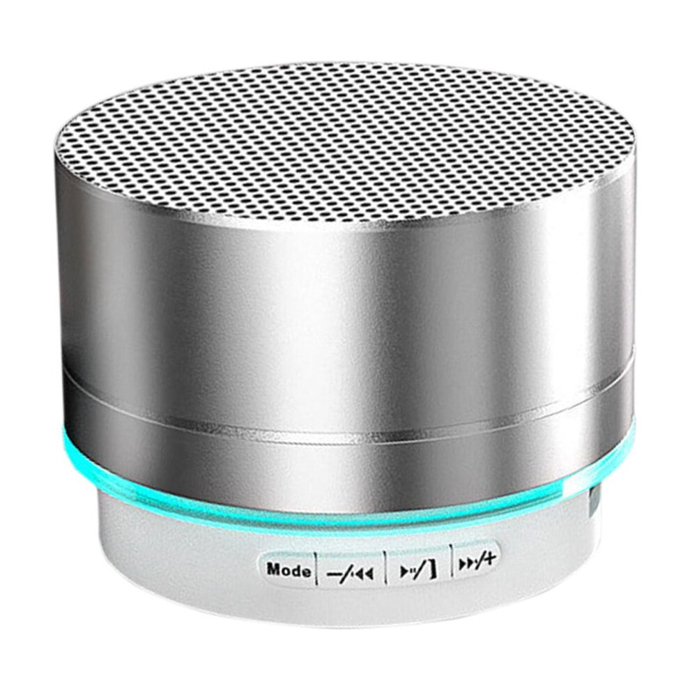Qocolhg Portable Bluetooth 5.0 Speaker With Colorful Breathing Lights, 3W Mini Metal Speaker For Home/Outdoor Â Silver 9485826503651