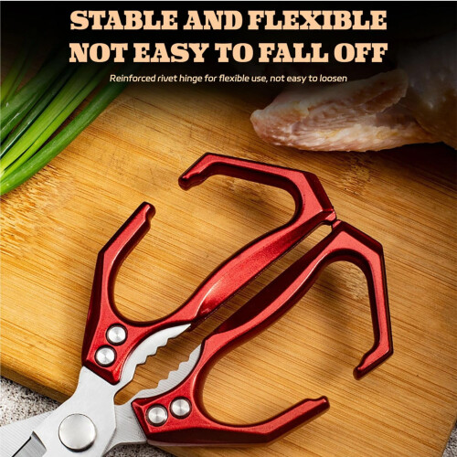 Ciseaux de cuisine robustes Seattleget 2 en 1 dorés 2