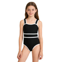 Flickbaddräkt, Randig linne för flickor, sommarstrand, avslappnad design, linne för tonåringar, stora barn, ungdom, tankini, 9-10 år, svart