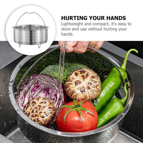 KALLORY Compact Steamer Basket Insert for Pot with Fast Drainage and Easy Storage 2