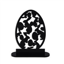 1 stuk paashaas-ei beeldje, 2D acryl bureauversiering, 20 cm konijn en ei design decoratie voor woonkamer, vakantiefeest – geschikt voor Pasen