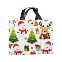Lot de 5 sacs de Noël non tissés, sacs cadeaux de Noël, sacs fourre-tout, sacs tridimensionnels thermoformés, sacs publicitaires (E)