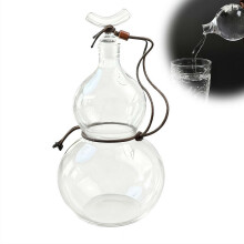 Bouteille en verre en forme de gourde, récipient décoratif créatif pour verser du vin, du thé glacé, du jus de fruits ou du thé au lait.