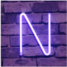 Letter Neon Lights, LED Neon Night Light Neon Lights Wall Decorative Night Light for Kids Bedroom Battery USB Operated Purple