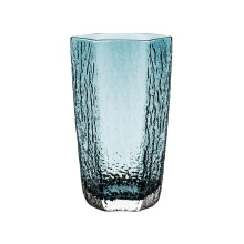 Blaue, sechseckige, gehämmert Kristallgläser, 280 ml & 350 ml