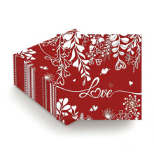Red Heart Papierservietten, 2-lagig, 20er-Packung
