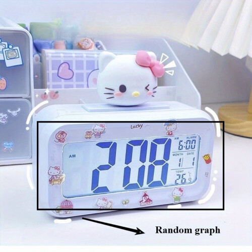 Ρολόι-ξυπνητήρι Sanrio Hello Kitty/Kuromi/Cinnamoroll – Ψηφιακή οθόνη, Θερμοκρασία & Ημερομηνία,