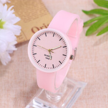 Fashion Pink Silicone Watch with Luminous Dial Simple Sports Design Durable and Safe