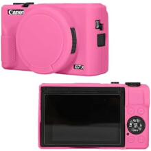 Carcasă din silicon pentru Canon G7X Mark III, roz piersică