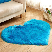 Heart-Shaped Fluffy Faux Fur Area Rug, 12"x16", Washable Shag Mat for Bedroom & Living Room – Compatible with All Floors