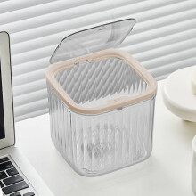 Organizador de mesa com tampa de pressão e compartimentos.