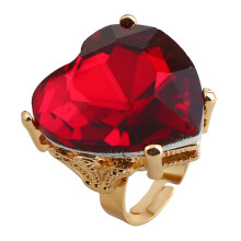 Anello regolabile a forma di cuore in lega, unisex