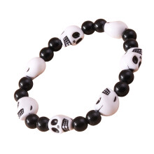 Elastisches Totenkopf-Armband aus Kunstharz, 1 Stück oder 3 Stück