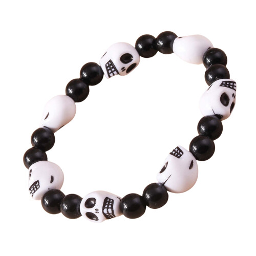 Elastisches Totenkopf-Armband aus Kunstharz, 1 Stück oder 3 Stück