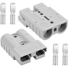 50A-600V batteri hurtigkobling/frakobling, 2 stk. jumperkabelstik (7/8/10/12AWG), kompatibel med Anderson-stik