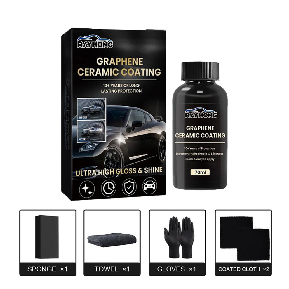 Graphene Ceramic Coating Kit, 2.37 Fl Oz Â Long-Lasting Gloss & Hydrophobic Protection For All Paint Surfaces 9152228397347