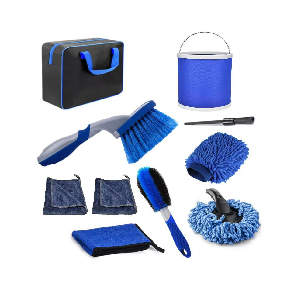 Car Cleaning Kit With Drill Brush Attachments 10-Piece 974856719464