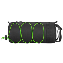 Bolsa delantera para manillar de bicicleta con marco negro verde rojo