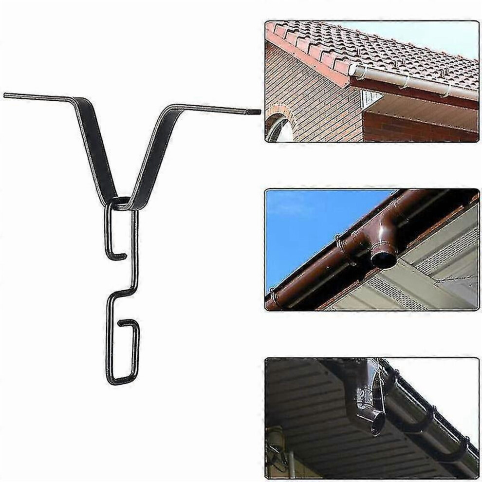 Mount Rain Chain Hooks & Clips For Gutters, Adjustable Galvanized Iron Anchors Fits Standard Downpipes 9152228399143