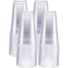 Gobelets en plastique PET transparent Crystal (24 oz - Lot de 100) pour les fêtes - Idéaux pour les boissons froides, les smoothies et les