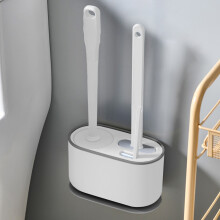 Juego de cepillos para inodoro 3 en 1 (redondo, plano y ranurado) para inodoro, lavabo y bañera | Base de ventilación higiénica | Blanco