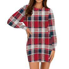 Alltagstaugliches Damenkleid, Basic-Stil mit langen Ärmeln und Rundhalsausschnitt, ideal zum Kombinieren. Perfekt für Reisen, Büro und Freizeit zu