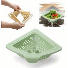 Panier de vidange et filtre magnétique, crépine d'évier triangulaire à fond pivotant, compatible avec la plupart des éviers