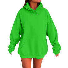 Oversized-Hoodie aus Baumwolle für Damen, weich und warm, perfekt für den Winter – ein Must-have für lässigen Streetstyle, Größe L, Grün
