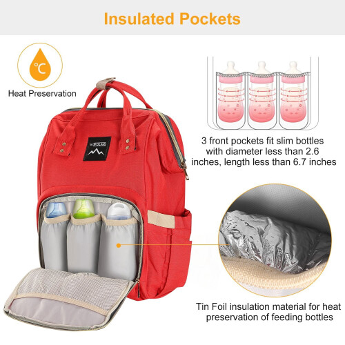 Diaper Bag Backpack Water-Resistant Large Capacity 2