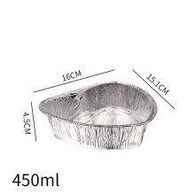 Boîte en aluminium en forme de cœur, récipient à œufs jetable, pour la pâtisserie familiale, les restaurants et les gâteaux.
