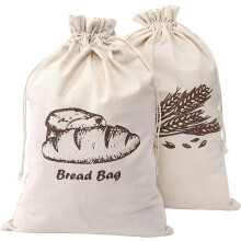 Bolsas de lino para pan (2 unidades), 44,5 29,2 cm, sin blanquear y reutilizables para almacenar pan artesanal.