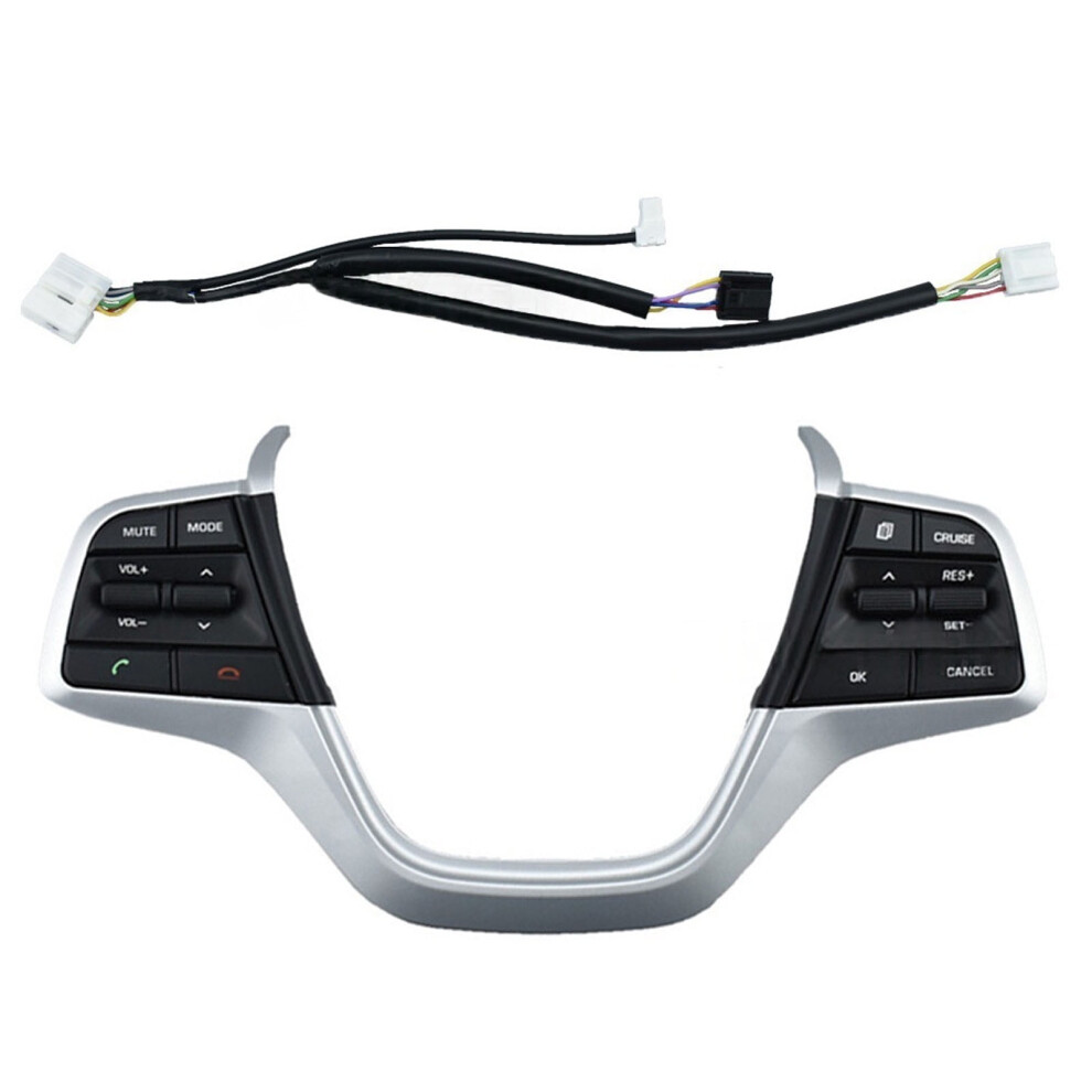 Steering Wheel Control Switch Button For Hyundai Elantra 1.6L 2016Â2019, Compatible With Multi-Function Wheel Â Silver 9130661866545
