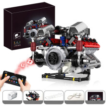PPGEJGEK Mechanischer Antriebsbausatz mit Motor und Bluetooth-Steuerung – 25 x 20 x 7 cm großes Kunststoff-Motorauto-Modell für Jugendliche ab 14