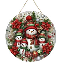Weihnachts-Schneemann-Türschild – Hängende Dekoration für drinnen und draußen, Fenster, Garten, Hauswand und Weihnachtsbaum (Kompatibel mit