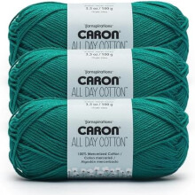 Bomull hele dagen - 3-pakning med 173 yards/3,52 oz Jungle Aqua 100 % mercerisert bomullsgarn