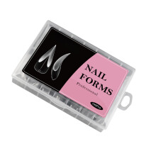 Moldes de uñas calibrados, ABS transparente, cobertura total.