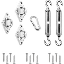 Kit de fixation pour voile d'ombrage triangulaire avec tendeurs de 20 cm (8 po) B