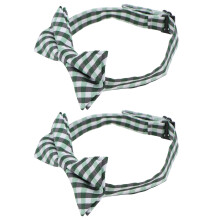 Green Dot Bow Tie for Kids Handmade Polyester Party Decor Perfect for Festive Celebrations 2Pcs