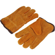 Guantes de trabajo de cuero resistentes a las espinas para jardinería, para hombre y mujer, color amarillo.