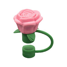 Couvercle de paille réutilisable en silicone en forme de rose 3D pour tasses Stanley, cadeau de Saint-Valentin, rose B