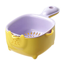 Égouttoir double couche pour évier de cuisine – Passoire en plastique violet, conception épaisse, compatible avec FAJHHA
