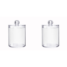 Bocaux de rangement ronds transparents en coton avec couvercles (2 pièces)